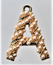 Load image into Gallery viewer, A Charm, Initial, Letter, Rhinestone Charm