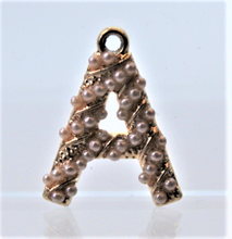 Load image into Gallery viewer, A Charm, Initial, Letter, Rhinestone Charm