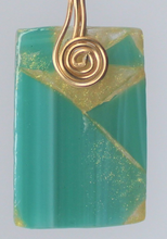 Load image into Gallery viewer, Teal Glass Necklace, Unique Handmade Gift