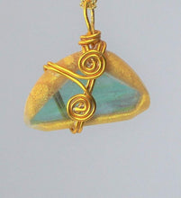 Load image into Gallery viewer, Teal Glass Necklace, Unique Handmade Gift