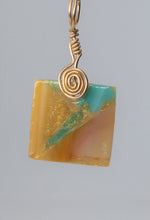 Load image into Gallery viewer, Tan and Teal Necklace, Unique Handmade Gift