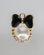 Load image into Gallery viewer, Rhinestone Charm, Bow Charms, Large, Pink, White or Black