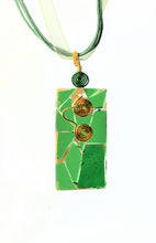 Load image into Gallery viewer, Emerald, Green Glass Necklace, Emerald Glass Necklace, Unique Handmade Gift