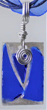 Load image into Gallery viewer, Blue Glass Necklace, unique handmde gift