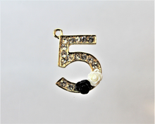 Load image into Gallery viewer, Five Charm, 5, Rhinestone Charm, Fashion Charm
