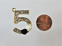 Load image into Gallery viewer, Five Charm, 5, Rhinestone Charm, Fashion Charm
