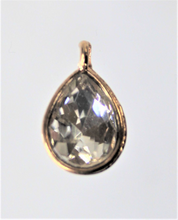 Load image into Gallery viewer, Rhinestone Charm, Crystal Teardrop, Small Gold Crystal, 99 cents each