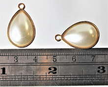 Load image into Gallery viewer, Teardrop, Small Gold Faux Pearl Tear drop,