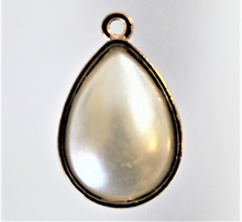 Load image into Gallery viewer, Teardrop, Small Gold Faux Pearl Tear drop,