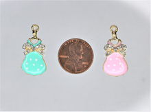 Load image into Gallery viewer, Dress, Dress Charms, Pink, or Blue Dress, Rhinestone Charm