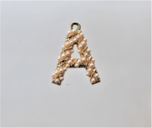 Load image into Gallery viewer, A Charm, Initial, Letter, Rhinestone Charm