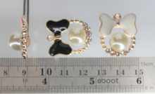 Load image into Gallery viewer, Rhinestone Charm, Small Bow Charms, Pink, White or Black