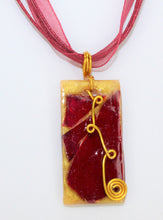Load image into Gallery viewer, Ruby Red Glass Necklace, Red Pendant, Unique one of a kind gift