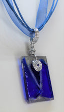 Load image into Gallery viewer, Blue Glass Necklace, unique handmde gift