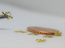 Load image into Gallery viewer, Heart and Arrow Nail Rivets - 10 piece set, love charm, love decal, love glitter, love beads, gold heart decal,