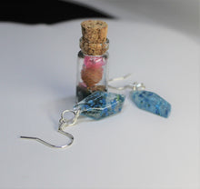 Load image into Gallery viewer, Earrings, Blue Flower Earrings Polygon, Unique Handmade Gift