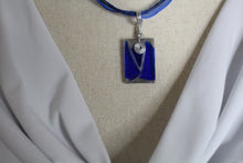 Load image into Gallery viewer, Blue Glass Necklace, unique handmde gift