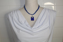 Load image into Gallery viewer, Blue Glass Necklace, unique handmde gift