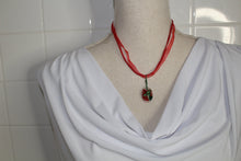 Load image into Gallery viewer, Tiny Red and Green Glass Pendant, Unique Handmade Gift