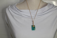 Load image into Gallery viewer, Teal Glass Necklace, Unique Handmade Gift