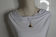 Load image into Gallery viewer, Tan and Green Glass Necklace, Unique Handmade Gift