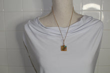 Load image into Gallery viewer, Tan and Teal Necklace, Unique Handmade Gift