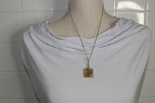 Load image into Gallery viewer, Tan and Teal Necklace, Unique Handmade Gift