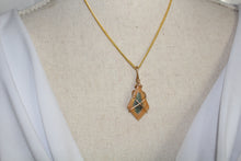 Load image into Gallery viewer, Teal Glass Necklace, Unique Handmade Gift