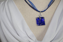 Load image into Gallery viewer, Blue Glass Necklace, Unique Handmade gift