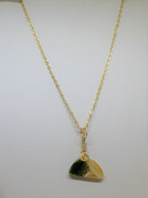 Load image into Gallery viewer, Tan and Green Glass Necklace, Unique Handmade Gift