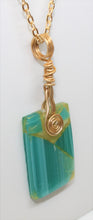 Load image into Gallery viewer, Teal Glass Necklace, Unique Handmade Gift