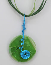 Load image into Gallery viewer, Green, Green Glass Necklace, Emerald Glass, Chartreuse, Unique Handmade Gift