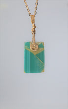 Load image into Gallery viewer, Teal Glass Necklace, Unique Handmade Gift
