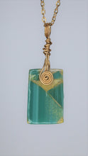 Load image into Gallery viewer, Teal Glass Necklace, Unique Handmade Gift