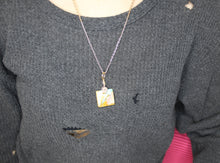 Load image into Gallery viewer, Tan and Teal Necklace, Unique Handmade Gift