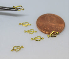 Load image into Gallery viewer, Heart and Arrow Nail Rivets - 10 piece set, love charm, love decal, love glitter, love beads, gold heart decal,