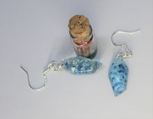 Load image into Gallery viewer, Earrings, Blue Flower Earrings Polygon, Unique Handmade Gift