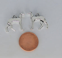 Load image into Gallery viewer, Dog Charm, Greyhound Charms, These charms are double sided and represent the doberman beautifully. Take a look...