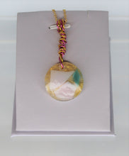 Load image into Gallery viewer, Teal and Pink Glass Necklace, Unique Handmade Gift