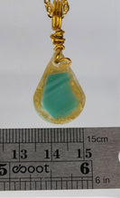 Load image into Gallery viewer, Teal Glass Necklace, Unique Handmade Gift
