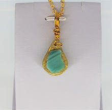 Load image into Gallery viewer, Teal Glass Necklace, Unique Handmade Gift