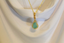 Load image into Gallery viewer, Teal Glass Necklace, Unique Handmade Gift