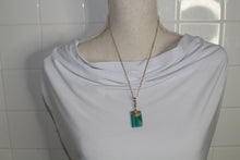 Load image into Gallery viewer, Teal Glass Necklace, Unique Handmade Gift