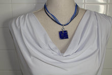Load image into Gallery viewer, Blue Glass Necklace, Unique Handmade gift