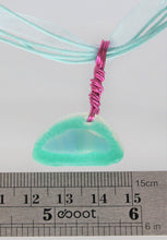 Load image into Gallery viewer, Teal Glass Necklace, Unique Handmade Gift