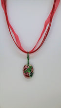 Load image into Gallery viewer, Tiny Red and Green Glass Pendant, Unique Handmade Gift