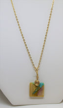 Load image into Gallery viewer, Tan and Teal Necklace, Unique Handmade Gift