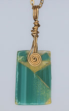 Load image into Gallery viewer, Teal Glass Necklace, Unique Handmade Gift