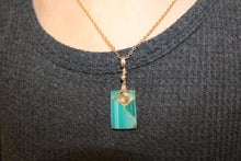 Load image into Gallery viewer, Teal Glass Necklace, Unique Handmade Gift