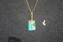 Load image into Gallery viewer, Teal Glass Necklace, Unique Handmade Gift